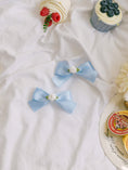 Load image into Gallery viewer, Sherbet Rose Ribbon Pin Soft Blue (2pcs)