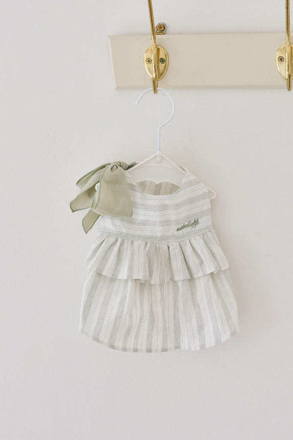 Linen Stripe Ribbon Dress (2 colors)