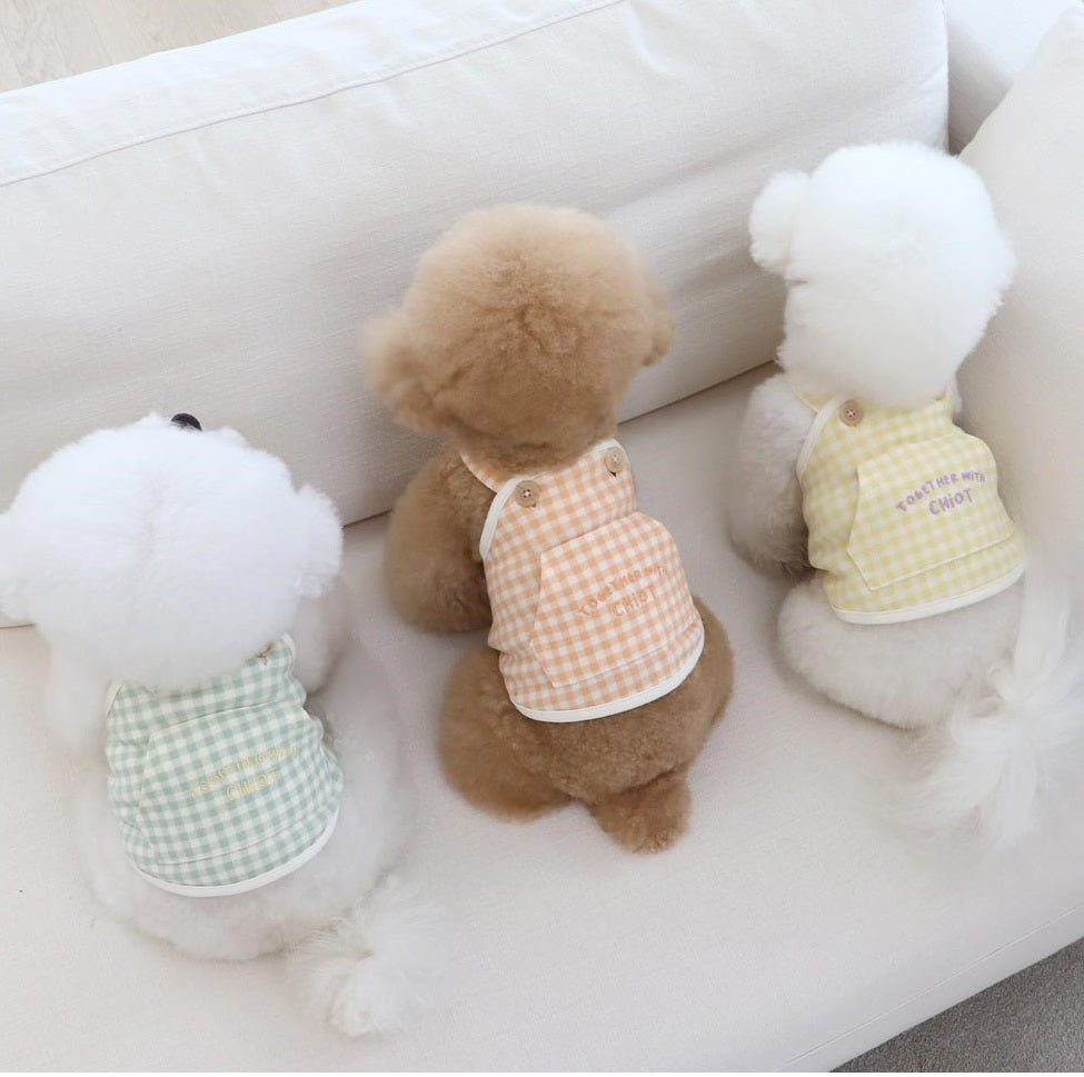 Together Check Overall Crop Top