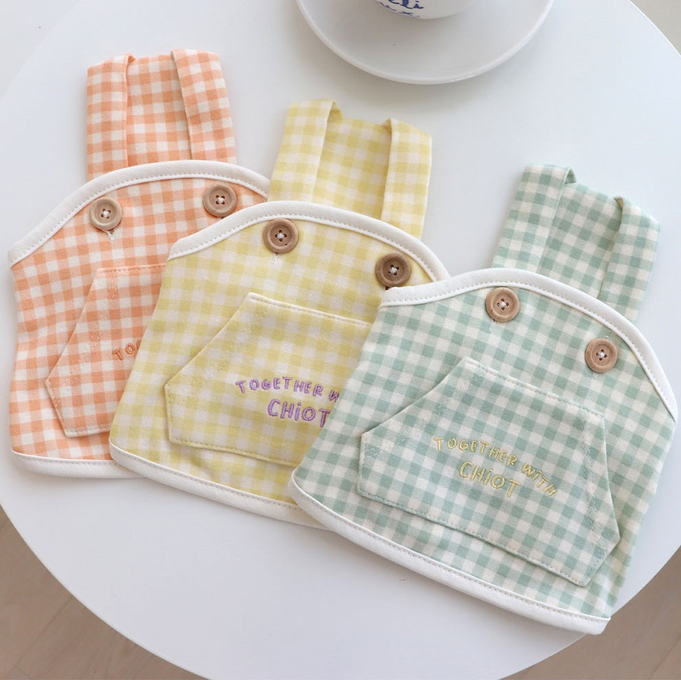 Together Check Overall Crop Top