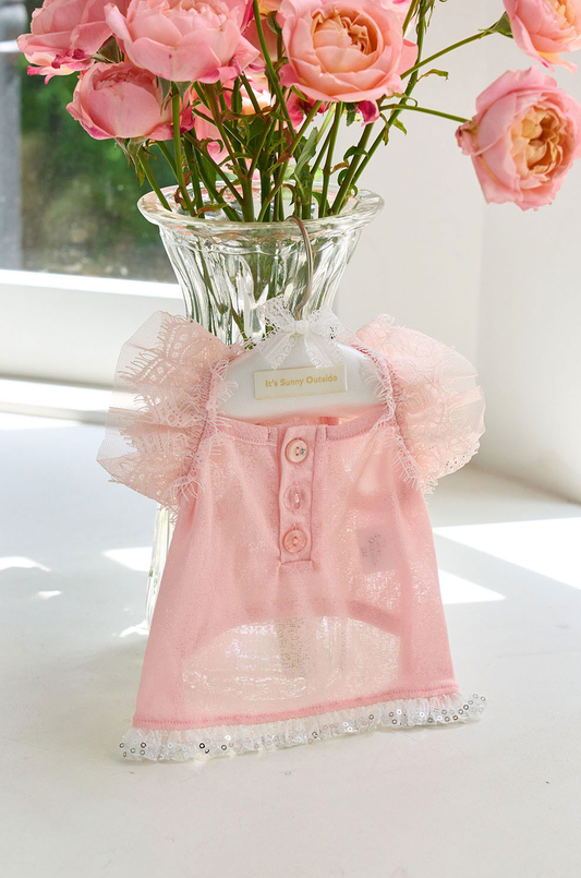 Irene Frill Top - Peach Pink