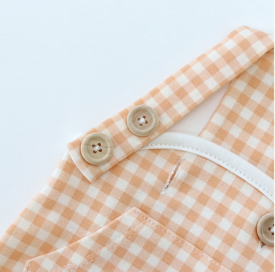 Together Check Overall Crop Top