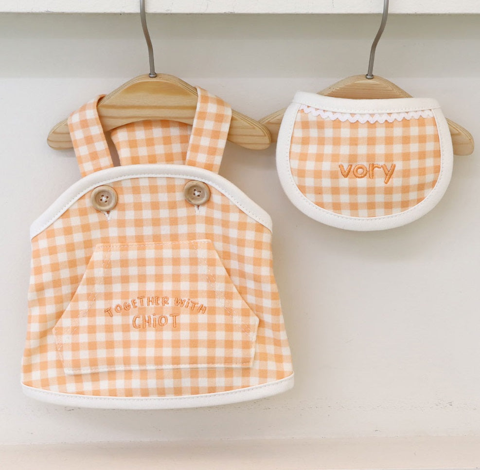 Together Check Overall Crop Top
