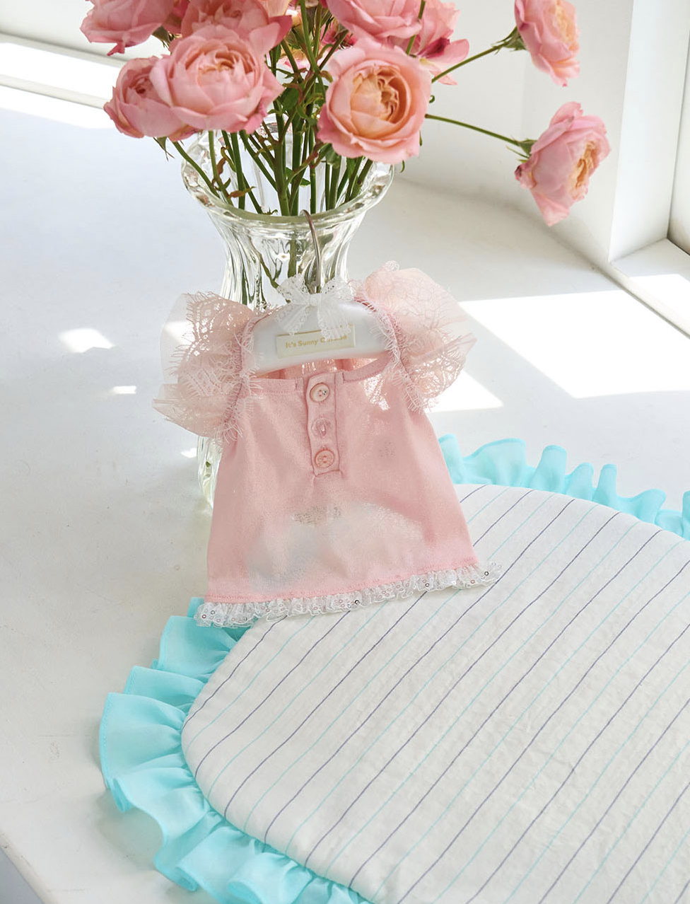 Irene Frill Top - Peach Pink