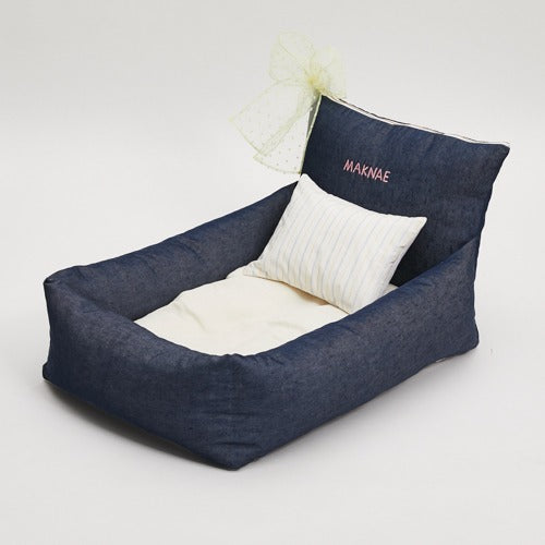 Sunday Bed - Navy Linen