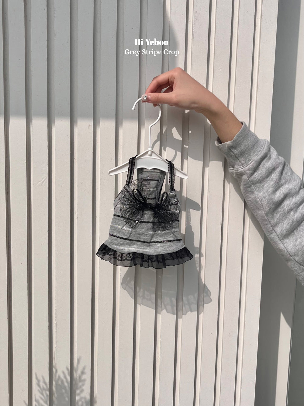 Grey Stripe Crop