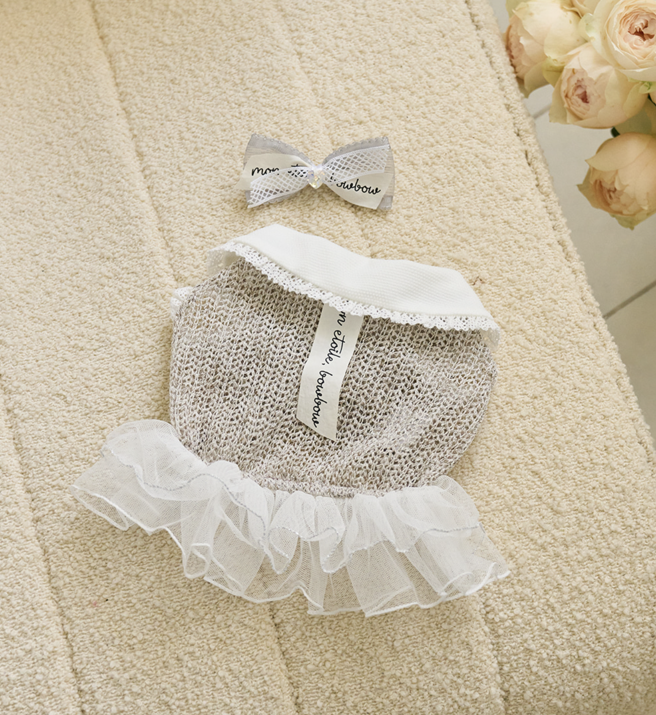 Crochet Tutu Dress - Mocha Grey