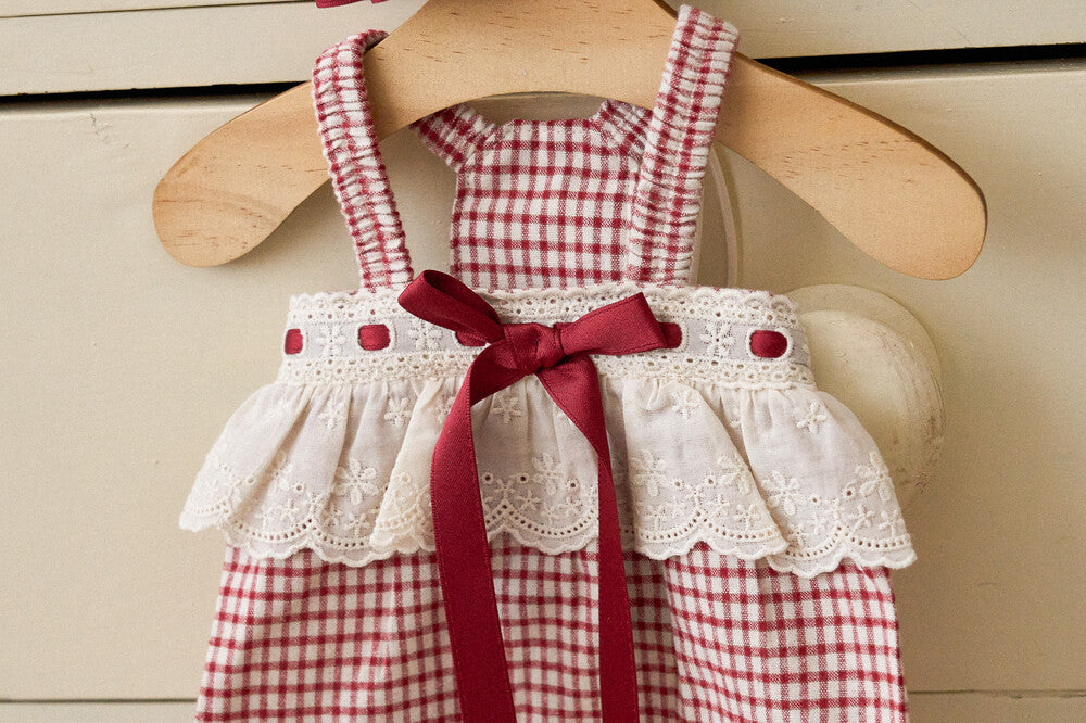 Bailey Check Ribbon Romper