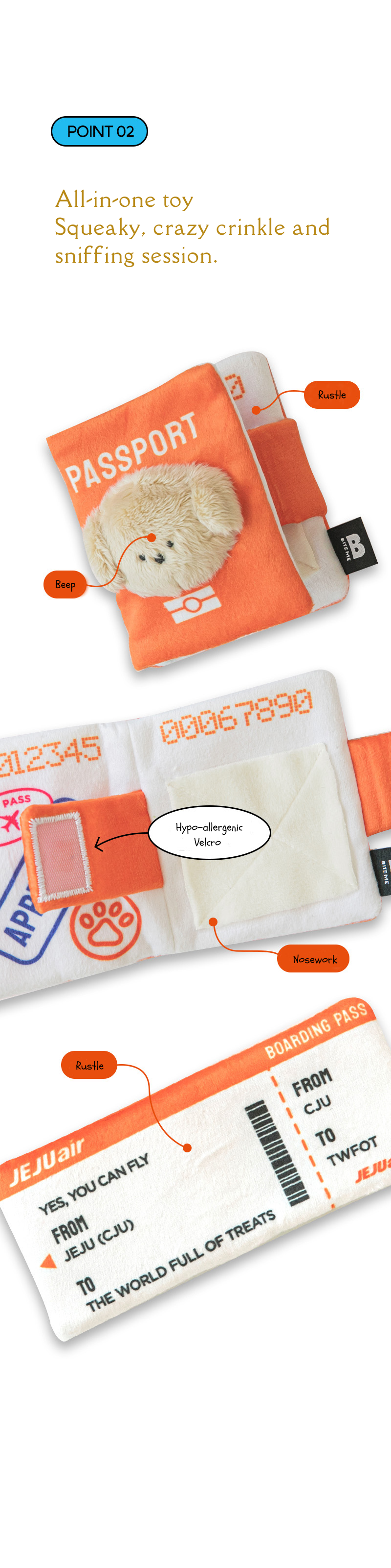 [BiteMe x Jeju air] Pet Passport & Ticket Nosework Toy Set