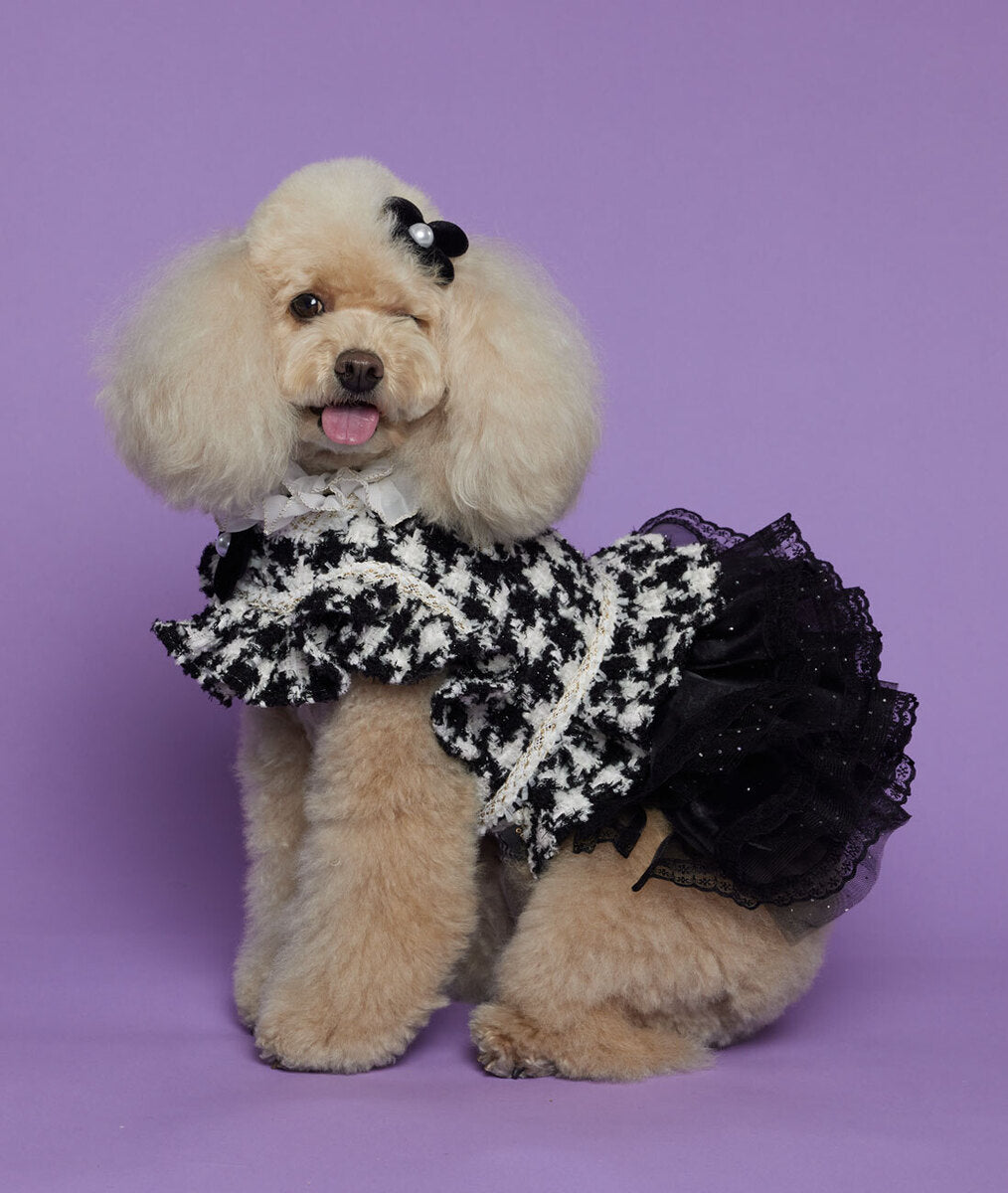 Hound Tooth Tweed - Black