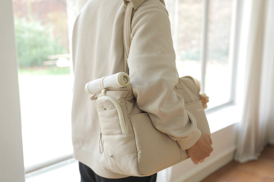 Check Two-in-one Shoulder Bag - Beige