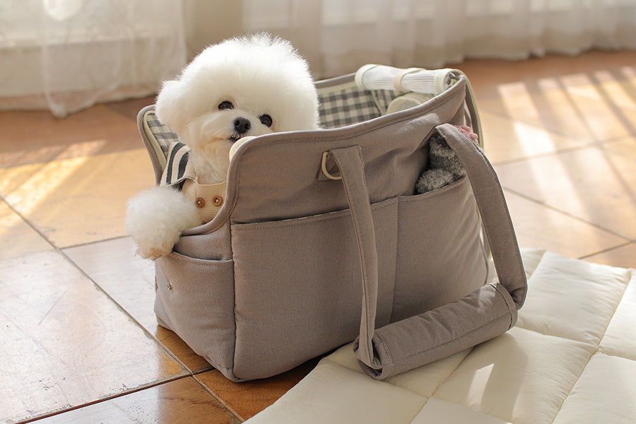 Check Two-in-one Should Bag - Grey
