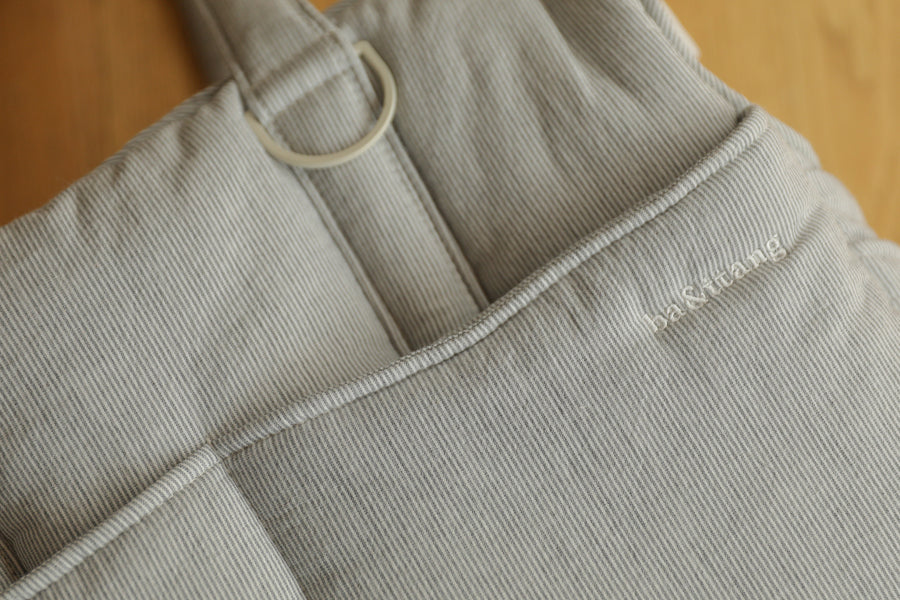 Stripe Cushion Shoulder Bag - Grey