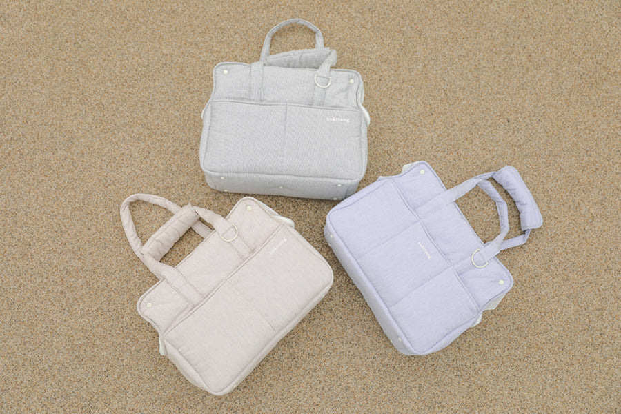 Stripe Cushion Shoulder Bag - Grey