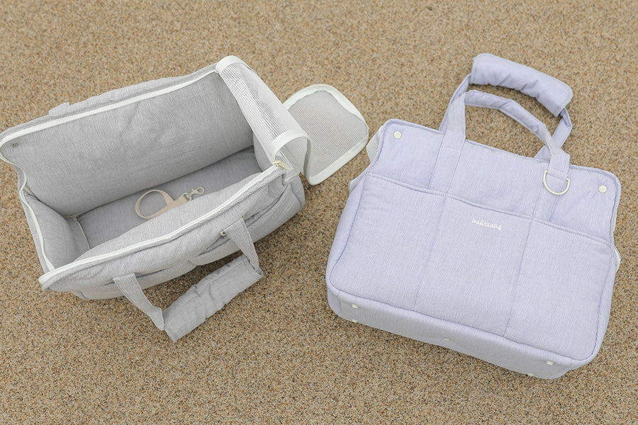Stripe Cushion Shoulder Bag - Grey