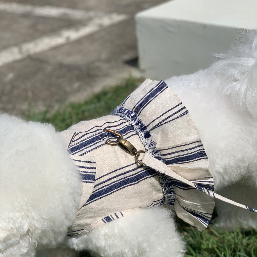 French Striped Harness (with leash)