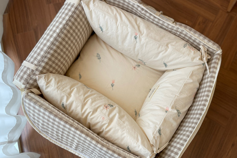 Flower Embroidery Mung Cushion Cover