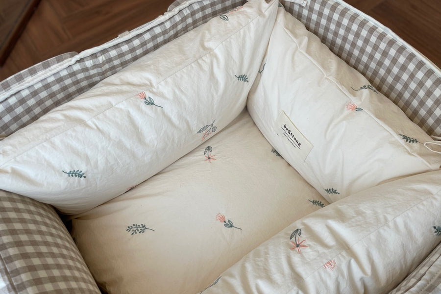 Flower Embroidery Mung Cushion Cover