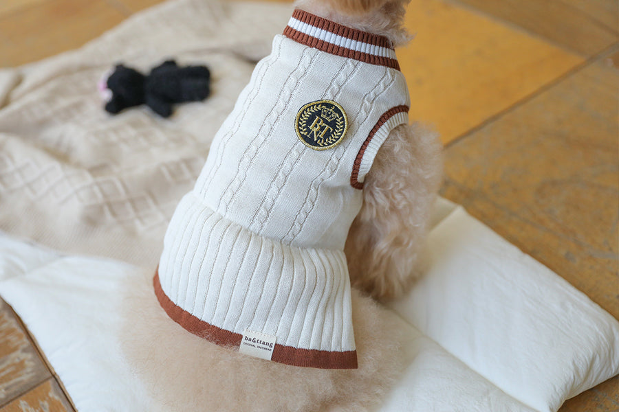Preppy Sleeveless Knit Cardigan (3 Colors)