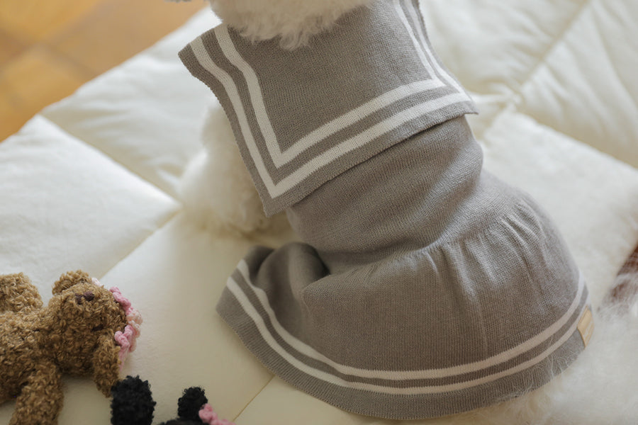 Sailor Cotton Knit Dress (4 Colors)