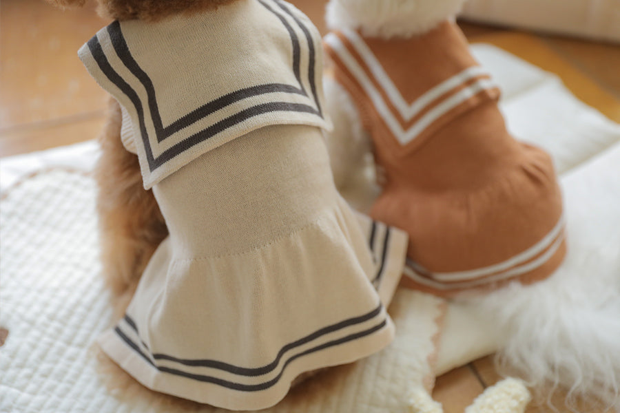 Sailor Cotton Knit Dress (4 Colors)