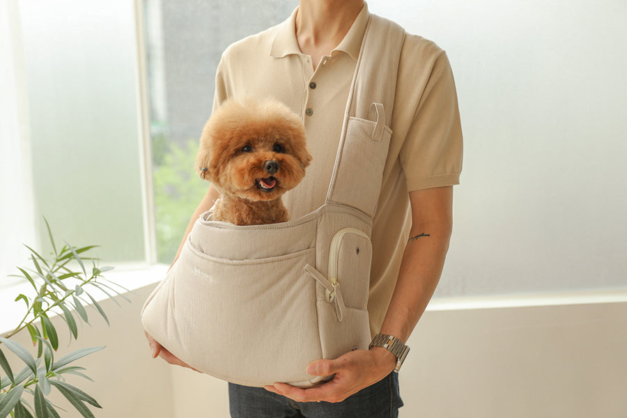 Stripe Cushion Cross Bag - Beige