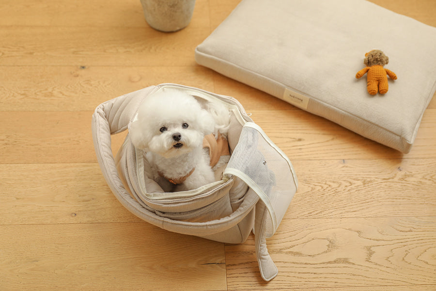 Stripe Cushion Cross Bag - Beige