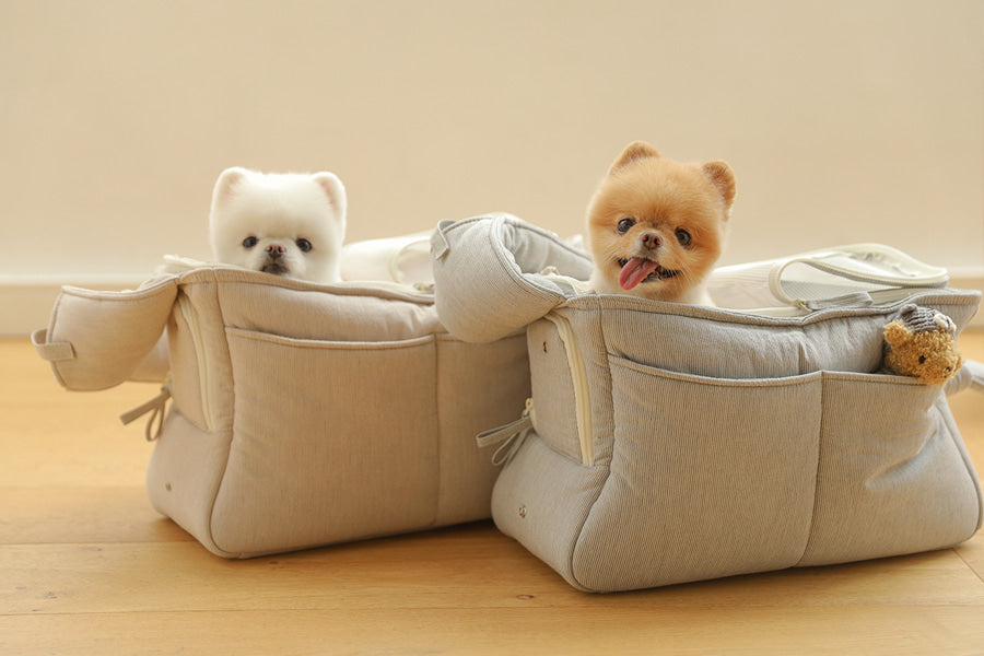 Stripe Cushion Cross Bag - Beige