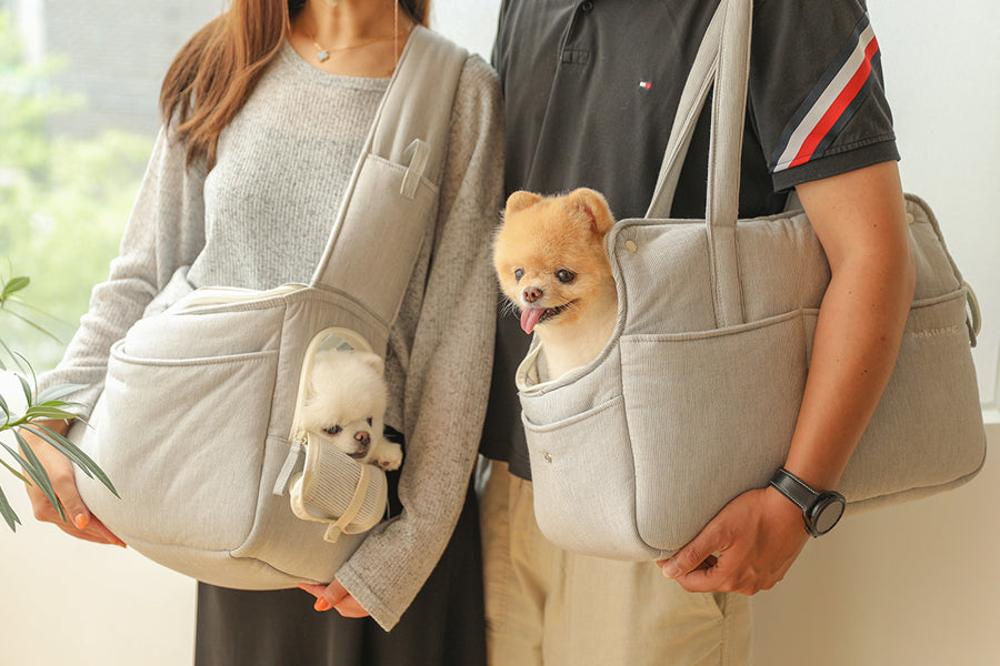 Stripe Cushion Shoulder Bag - Grey